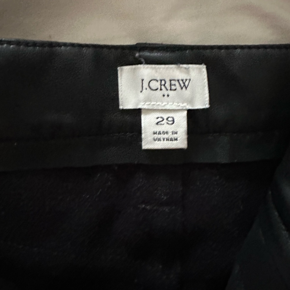 J Crew Factory faux black leather pants